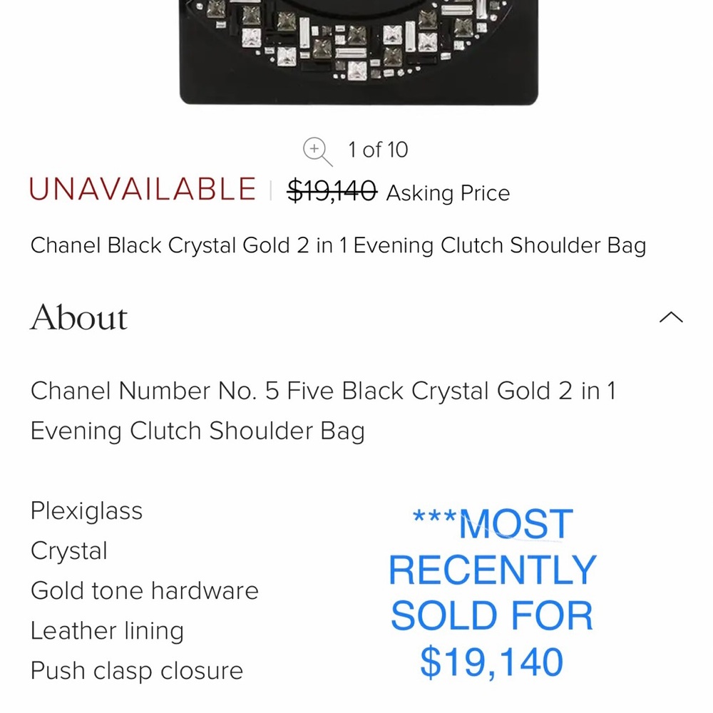 ***SOLD*** NWT CHANEL Black No. 5 Plexiglass Minaudière Clutch - Picture 15 of 16